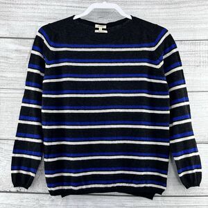 Bellerose Women Size 1‎ Baby Alpaca Wool Blend Black Stripe Knit Sweater Casual